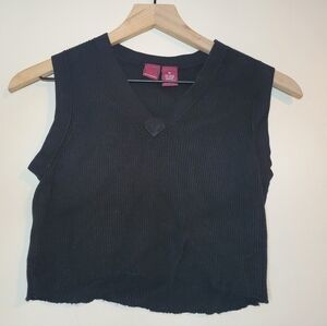 merona v neck cropped sweater vest, sz m